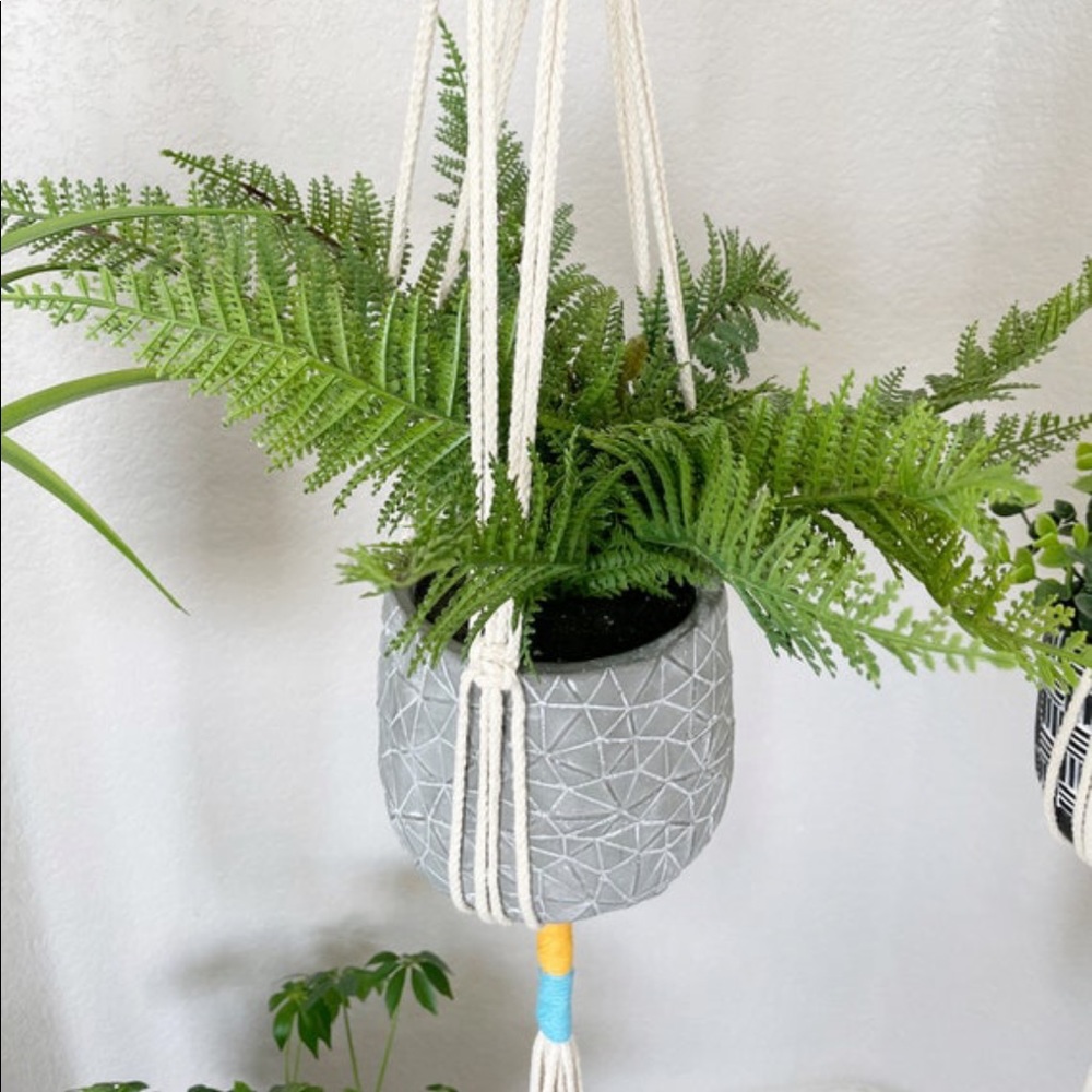 Pastel Rainbow Macrame Plant Hangers - Picture 5 of 7